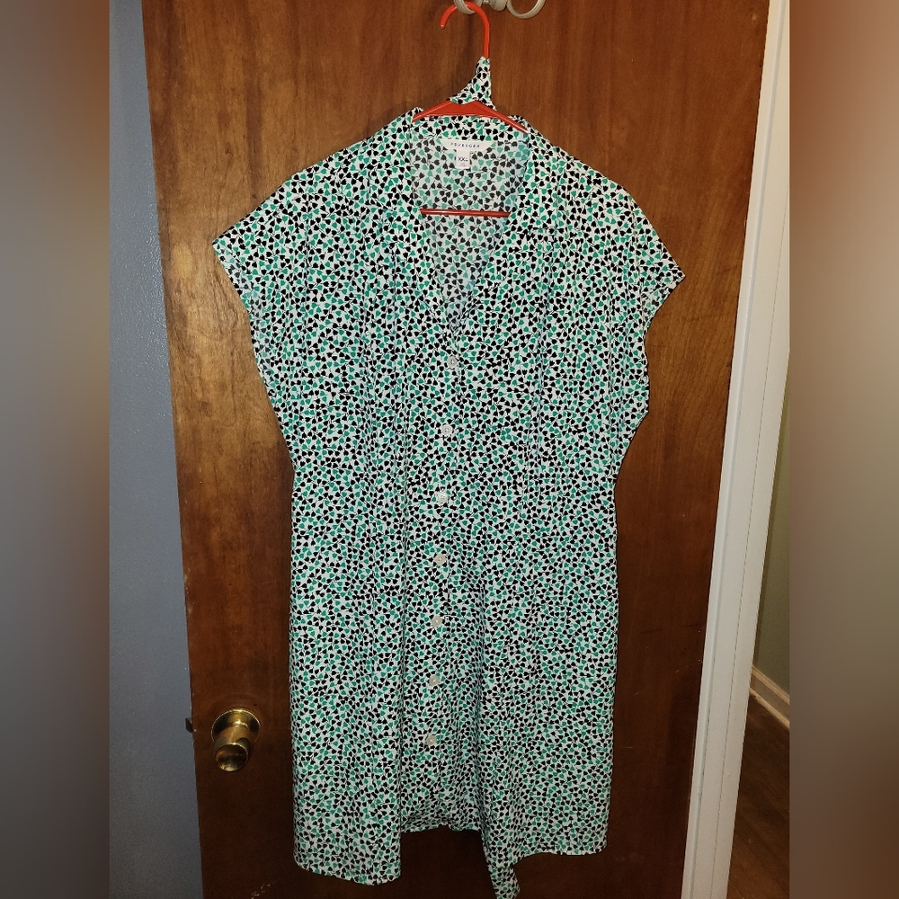 Popsugar XXL green and black mini dress